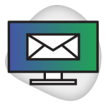 Email Marketing Icon - computer screen with email arriving