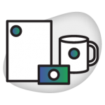 Print and Promotional Items icon - mug, business card, letterhead