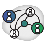 Social Media Management icon - people in circles social connection