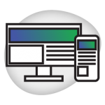 Web Design and SEO Icon - computer screen and smartphone